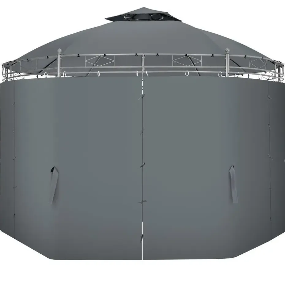 tectake Tuinpaviljoen Siana Ø 3.5m, Antraciet