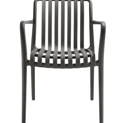 tectake Tuinstoelen Alcudia, weerbestendig, stapelbaar, Antraciet