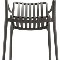 tectake Tuinstoelen Alcudia, weerbestendig, stapelbaar, Antraciet