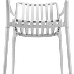 tectake Tuinstoelen Alcudia, weerbestendig, stapelbaar, Crème