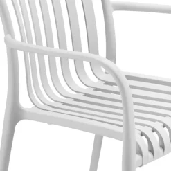 tectake Tuinstoelen Alcudia, weerbestendig, stapelbaar, Crème