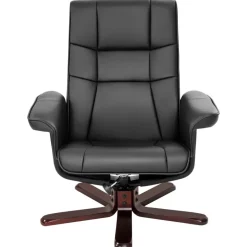 tectake TV-fauteuil met krukje model I, Zwart/bruin