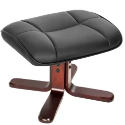 tectake TV-fauteuil met krukje model I, Zwart/bruin