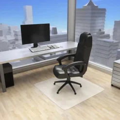 tectake Vloerbeschermende mat voor bureaustoelen, Wit