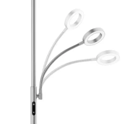 tectake Vloerlamp Auralis LED 20W, leeslamp, dimbaar, Mat Nikkel