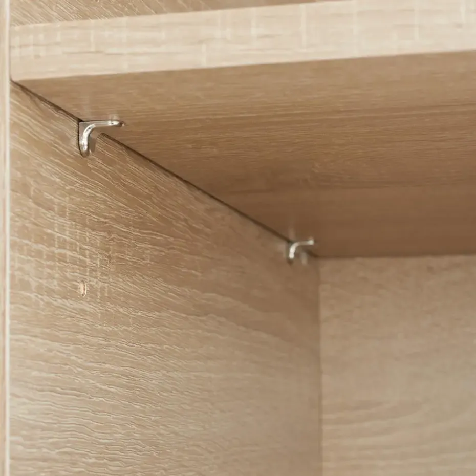 tectake Wandkast Doncaster 60x38x125cm, Industrieel Licht Hout, Eiken Sonoma