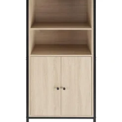 tectake Wandkast Doncaster 60x38x125cm, Industrieel Licht Hout, Eiken Sonoma