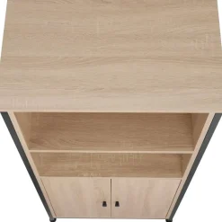 tectake Wandkast Doncaster 60x38x125cm, Industrieel Licht Hout, Eiken Sonoma