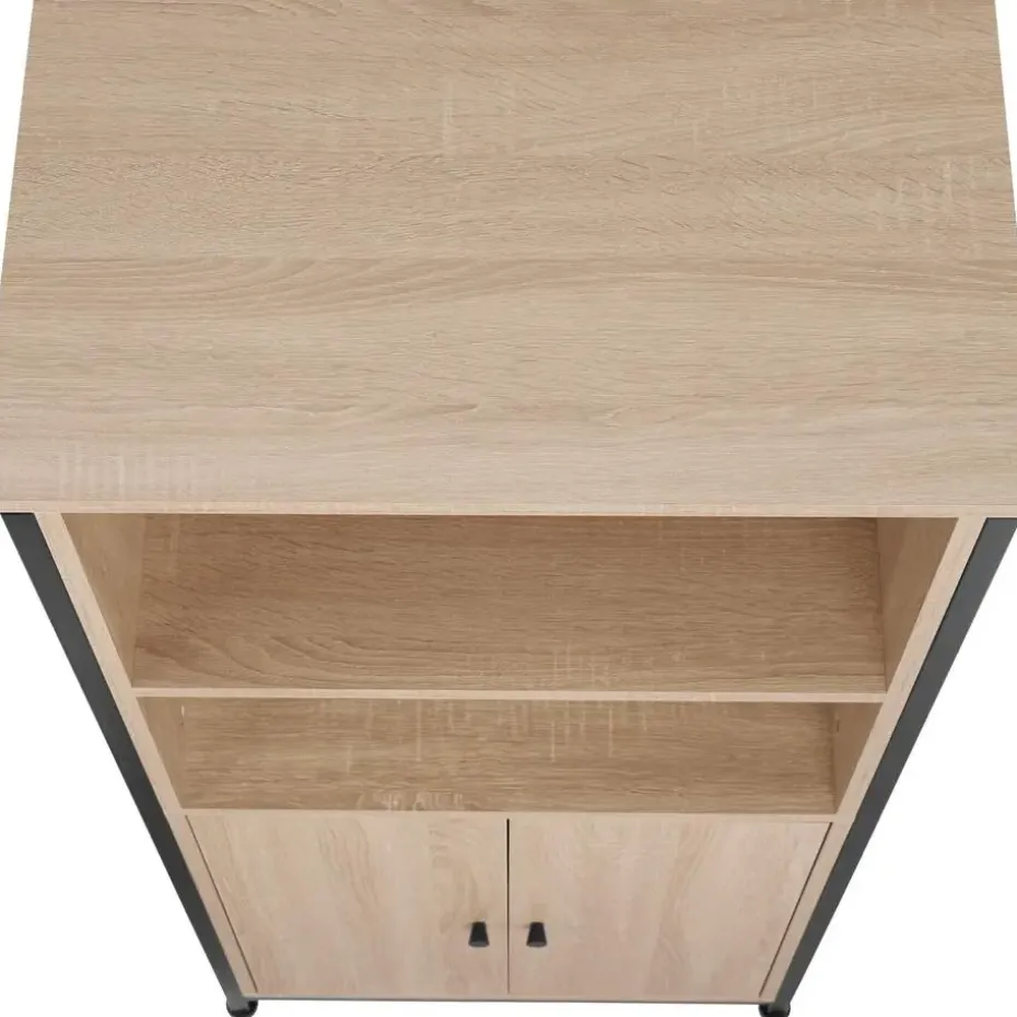 tectake Wandkast Doncaster 60x38x125cm, Industrieel Licht Hout, Eiken Sonoma