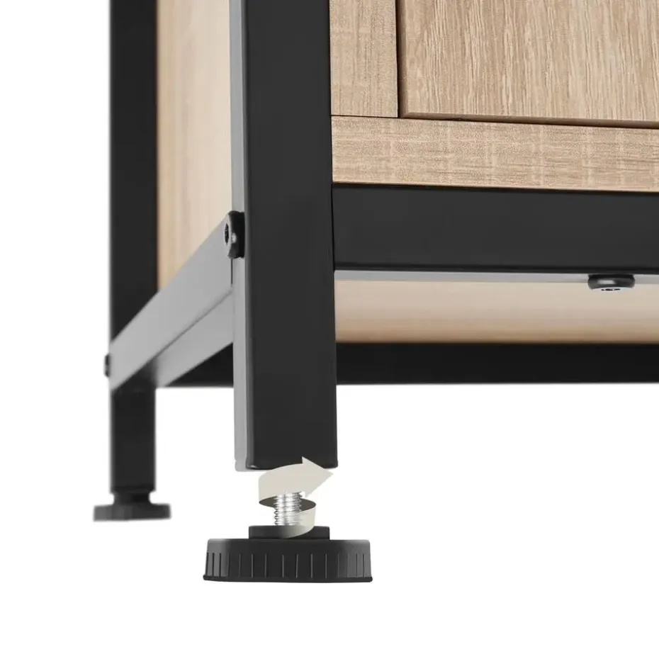 tectake Wandkast Doncaster 60x38x125cm, Industrieel Licht Hout, Eiken Sonoma