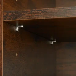 tectake Wandkast Doncaster 60x38x125cm, Industrieel Hout Donker, Rustiek