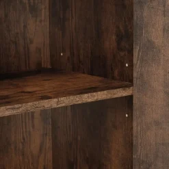 tectake Wandkast Doncaster 60x38x125cm, Industrieel Hout Donker, Rustiek