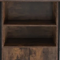 tectake Wandkast Doncaster 60x38x125cm, Industrieel Hout Donker, Rustiek