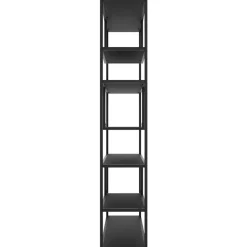 tectake Wandkast Venda met 6 vakken, industriële stijl, 85x35x188cm, Zwart