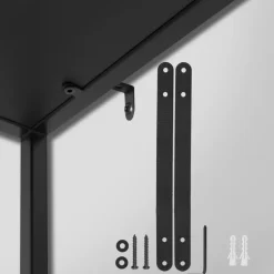 tectake Wandkast Venda met 6 vakken, industriële stijl, 85x35x188cm, Zwart