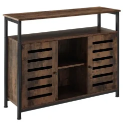 tectake Wandkast Warrington 100x37x82cm, Industrieel Hout Donker, Rustiek