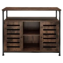 tectake Wandkast Warrington 100x37x82cm, Industrieel Hout Donker, Rustiek