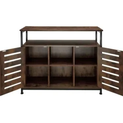 tectake Wandkast Warrington 100x37x82cm, Industrieel Hout Donker, Rustiek