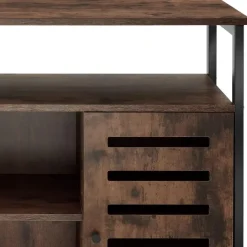 tectake Wandkast Warrington 100x37x82cm, Industrieel Hout Donker, Rustiek