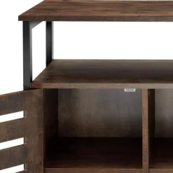 tectake Wandkast Warrington 100x37x82cm, Industrieel Hout Donker, Rustiek