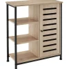 tectake Wandkast 71x32x82cm, Industrieel Licht Hout, Eiken Sonoma