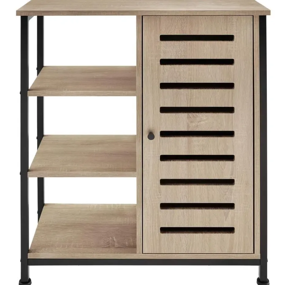 tectake Wandkast 71x32x82cm, Industrieel Licht Hout, Eiken Sonoma