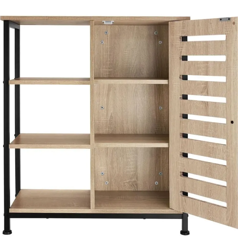 tectake Wandkast 71x32x82cm, Industrieel Licht Hout, Eiken Sonoma