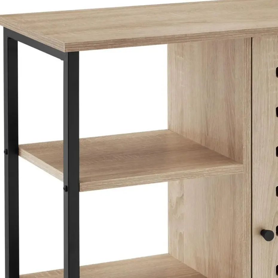 tectake Wandkast 71x32x82cm, Industrieel Licht Hout, Eiken Sonoma