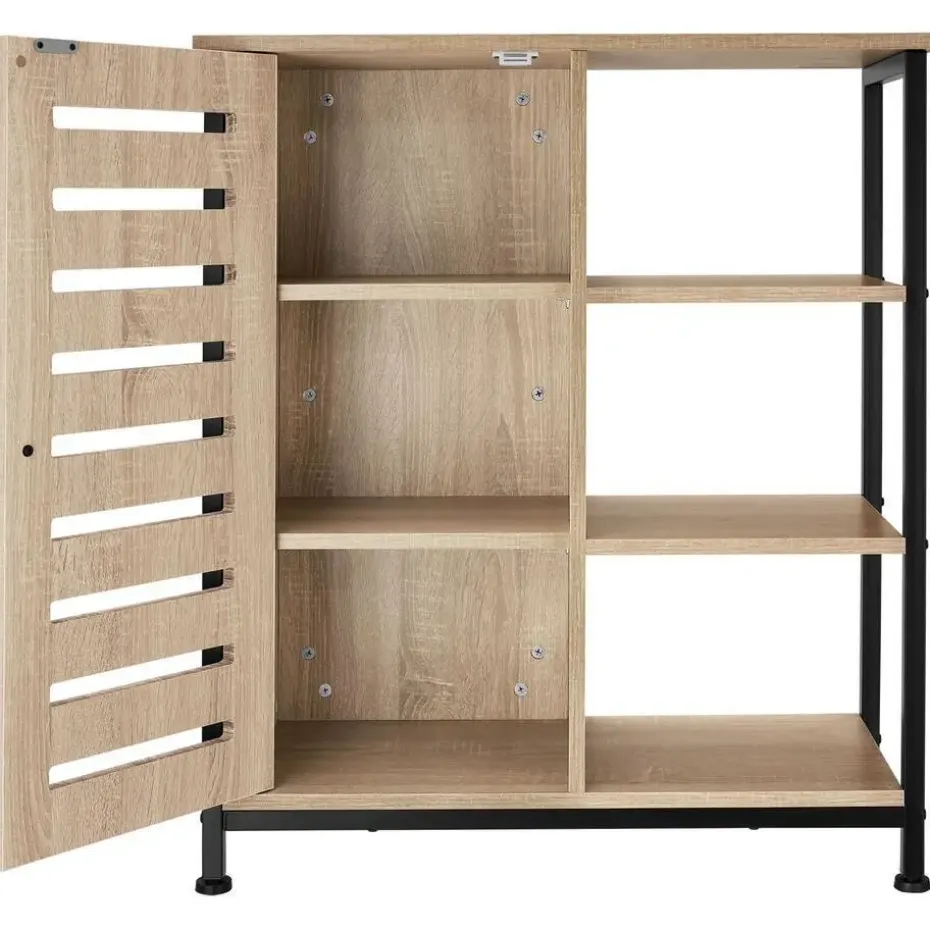 tectake Wandkast 71x32x82cm, Industrieel Licht Hout, Eiken Sonoma