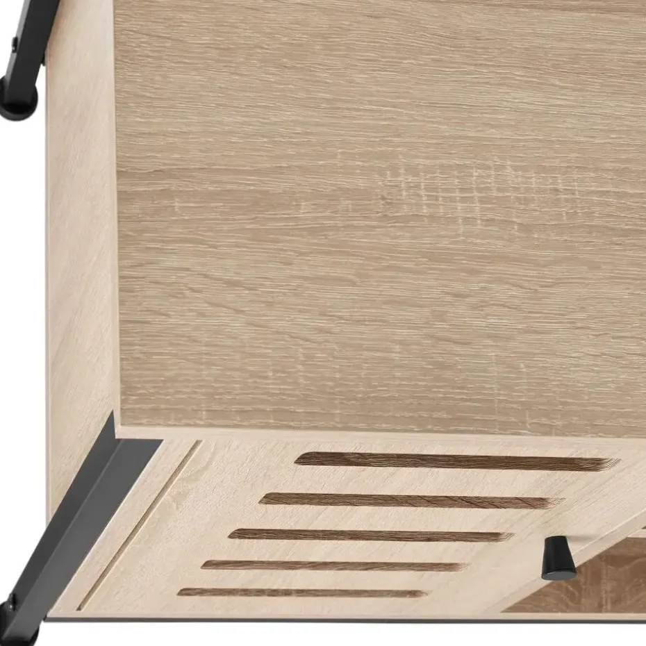 tectake Wandkast 71x32x82cm, Industrieel Licht Hout, Eiken Sonoma