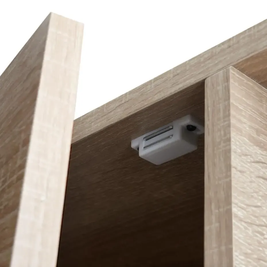 tectake Wandkast 71x32x82cm, Industrieel Licht Hout, Eiken Sonoma