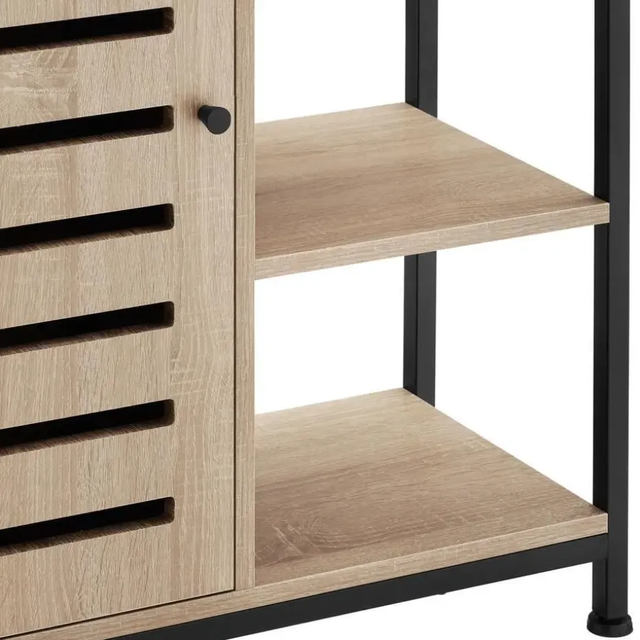 tectake Wandkast 71x32x82cm, Industrieel Licht Hout, Eiken Sonoma