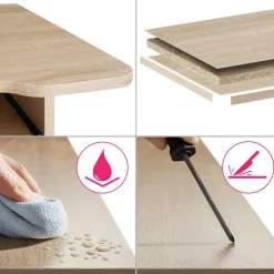 tectake Wandkast 71x32x82cm, Industrieel Licht Hout, Eiken Sonoma