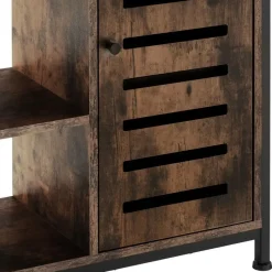 tectake Wandkast 71x32x82cm, Industrieel Hout Donker, Rustiek