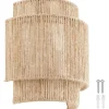 tectake Wandlamp Lignea Lux van jute in boho-stijl, 40W, Natuur