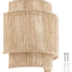 tectake Wandlamp Lignea Lux van jute in boho-stijl, 40W, Natuur
