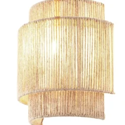 tectake Wandlamp Lignea Lux van jute in boho-stijl, 40W, Natuur