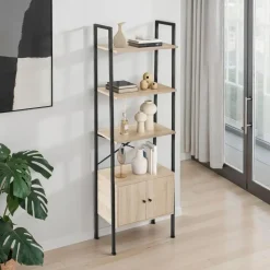 tectake Wandrek Brentwood 57,5x34x173cm, Industrieel Licht Hout, Eiken Sonoma