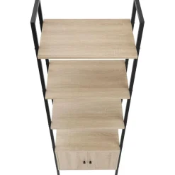 tectake Wandrek Brentwood 57,5x34x173cm, Industrieel Licht Hout, Eiken Sonoma