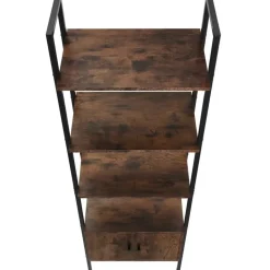 tectake Wandrek Brentwood 57,5x34x173cm, Industrieel Hout Donker, Rustiek