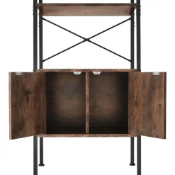 tectake Wandrek Brentwood 57,5x34x173cm, Industrieel Hout Donker, Rustiek