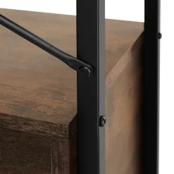 tectake Wandrek Brentwood 57,5x34x173cm, Industrieel Hout Donker, Rustiek