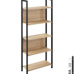 tectake Wandrek Westport 62x24x165,5cm, Industrieel Licht Hout, Eiken Sonoma