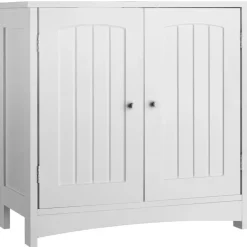 tectake Wastafelonderkast Jasper, 2 vakken, draagkracht 35 kg, Wit