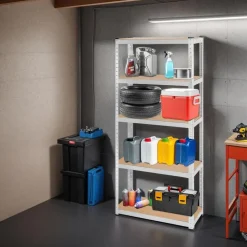 tectake Werkplaatsrek, Zilver