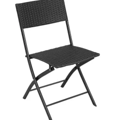 tectake Wicker balkonset Trevi, Zwart