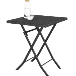 tectake Wicker balkonset Trevi, Zwart