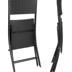 tectake Wicker balkonset Trevi, Zwart