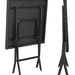 tectake Wicker balkonset Trevi, Zwart