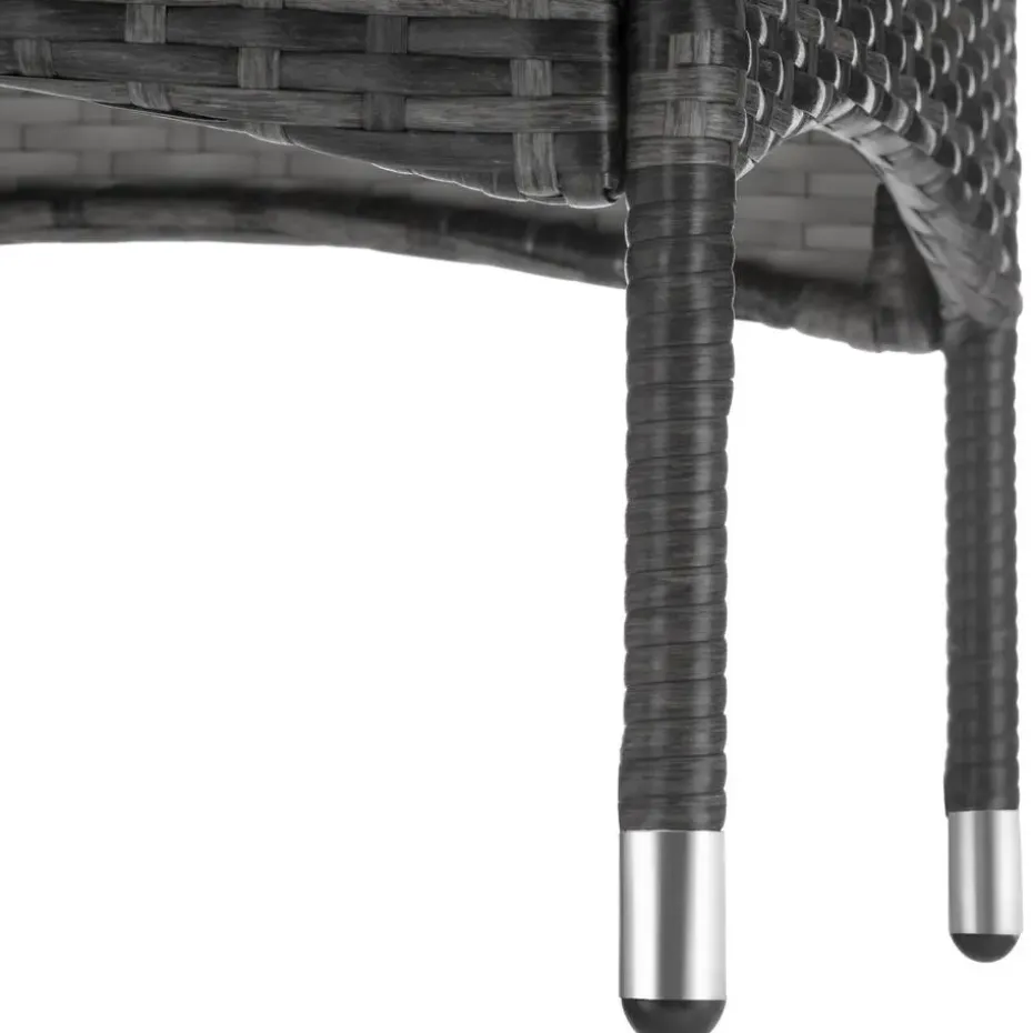 tectake Wicker bistroset Luzern 2+1 met kussenhoezen in 2 kleuren - Grijs